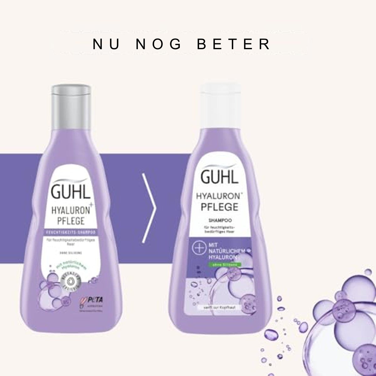 Guhl Hyaluron+ Verzorging Shampoo 250 ml met Natuurlijk Hyaluron voor Droog Haar
