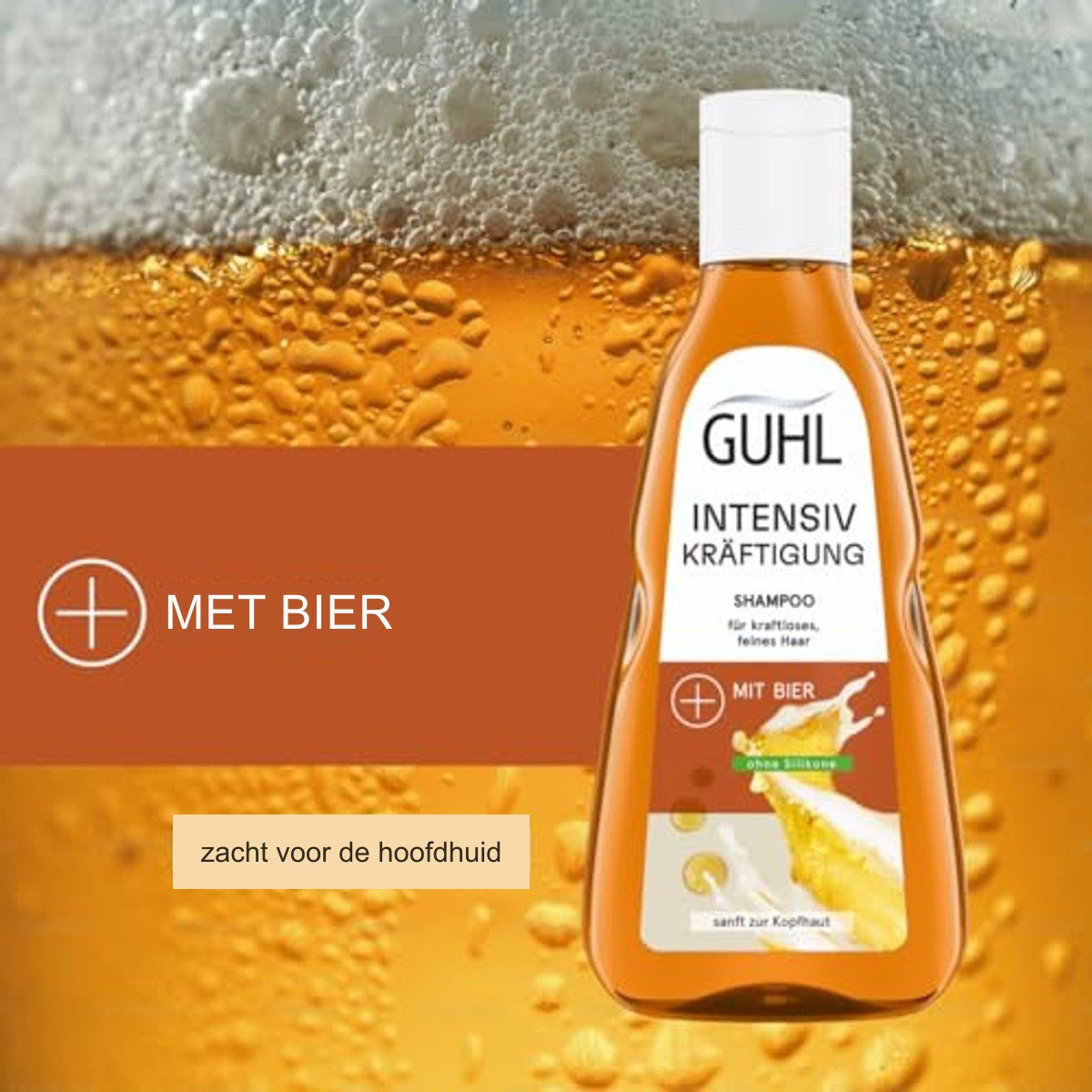 Guhl Intensieve Stevigheid Shampoo 250 ml met Bier voor Fijn en Futloos Haar