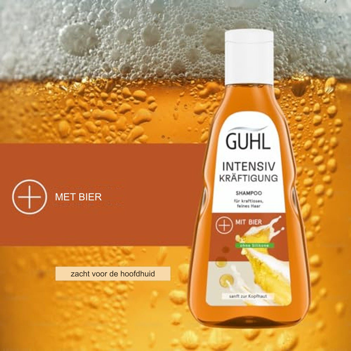 Guhl Intensieve Stevigheid Shampoo 250 ml met Bier voor Fijn en Futloos Haar