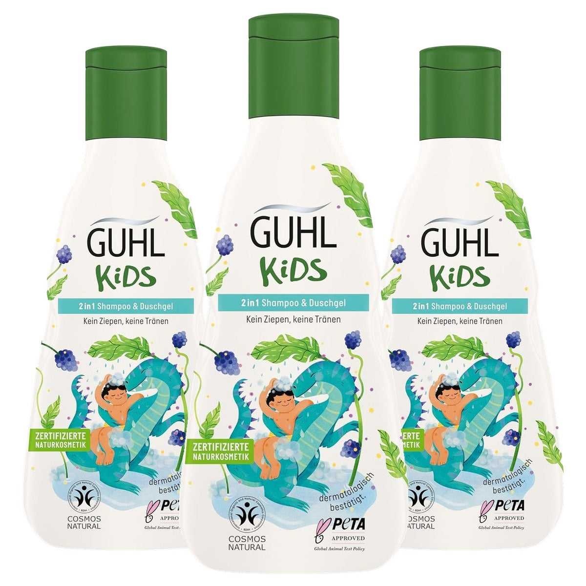 Guhl Kids 2 in 1 Shampoo & Douchegel 3 x 250 ml - Voordeelverpakking