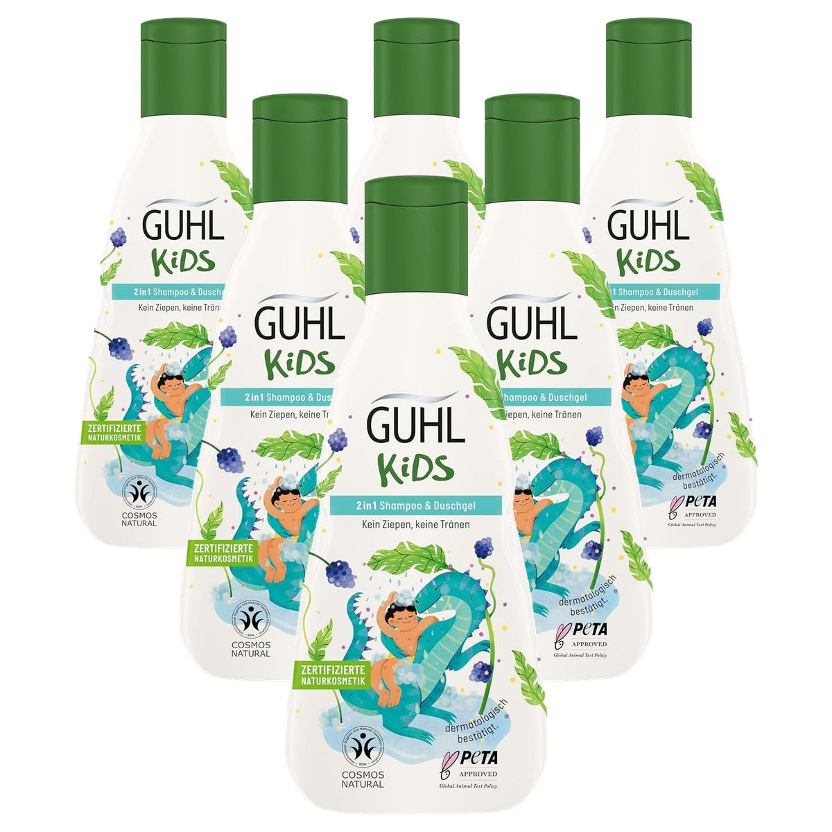 Guhl Kids 2 in 1 Shampoo & Douchegel 6 x 250 ml - Voordeelverpakking