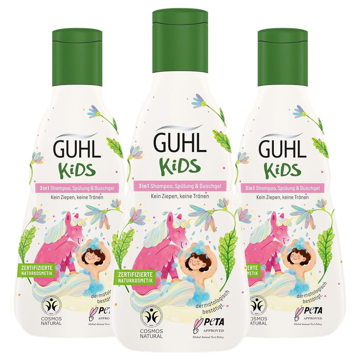 Guhl Kids 3 in 1 shampoo, conditioner & douchegel 3 x 250 ml - Voordeelverpakking