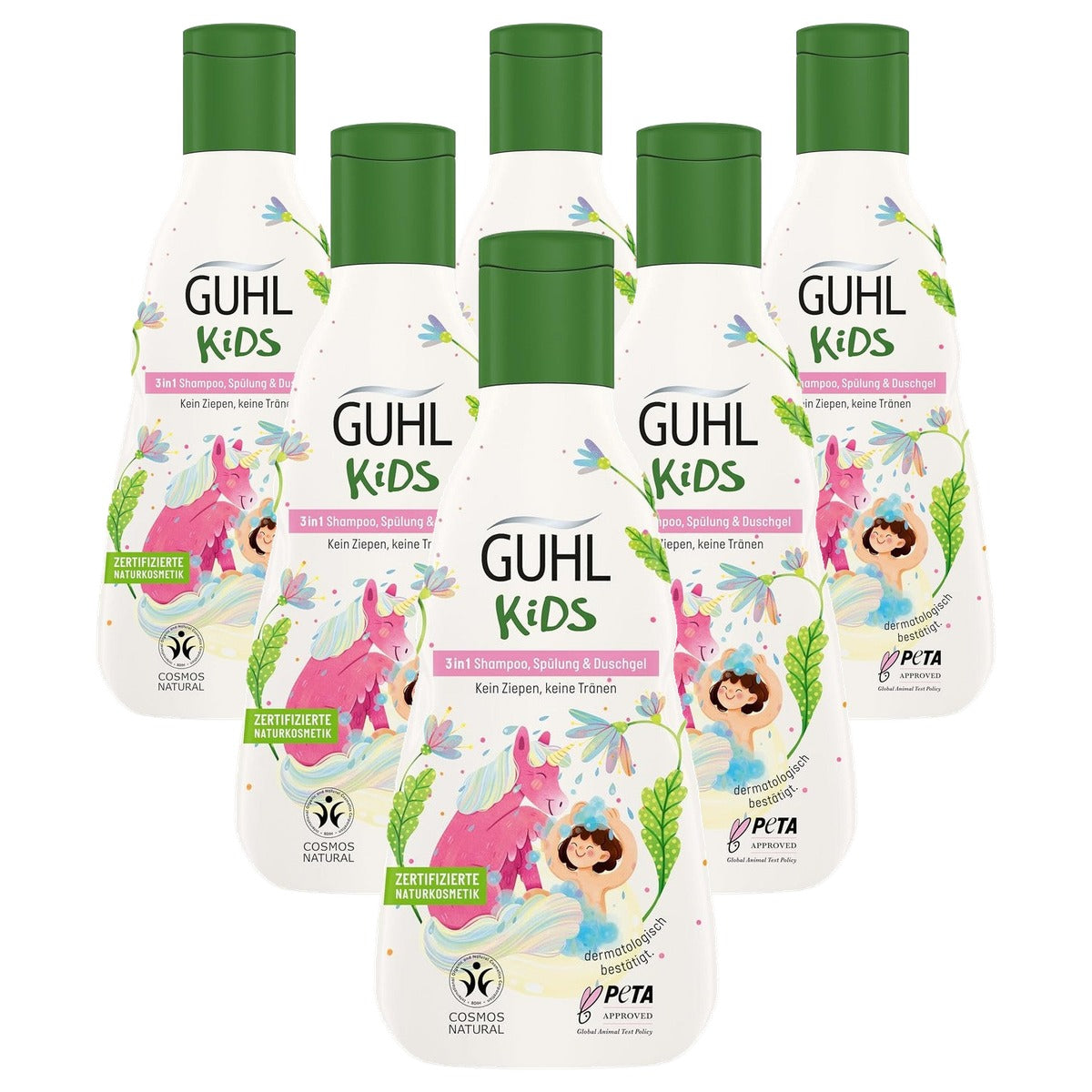 Guhl Kids 3 in 1 shampoo, conditioner & douchegel 6 x 250 ml - Voordeelverpakking