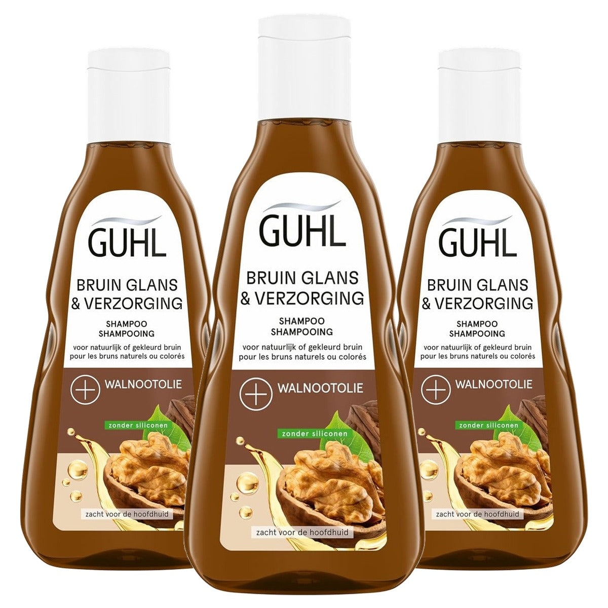 Guhl Kleurglans Bruine Shampoo 3 x 250 ml - Voordeelverpakking