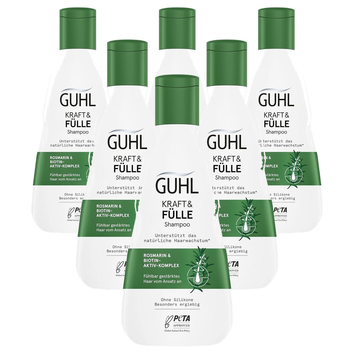 Guhl Kracht & Volheid Shampoo 6 x 250 ml - Voordeelverpakking