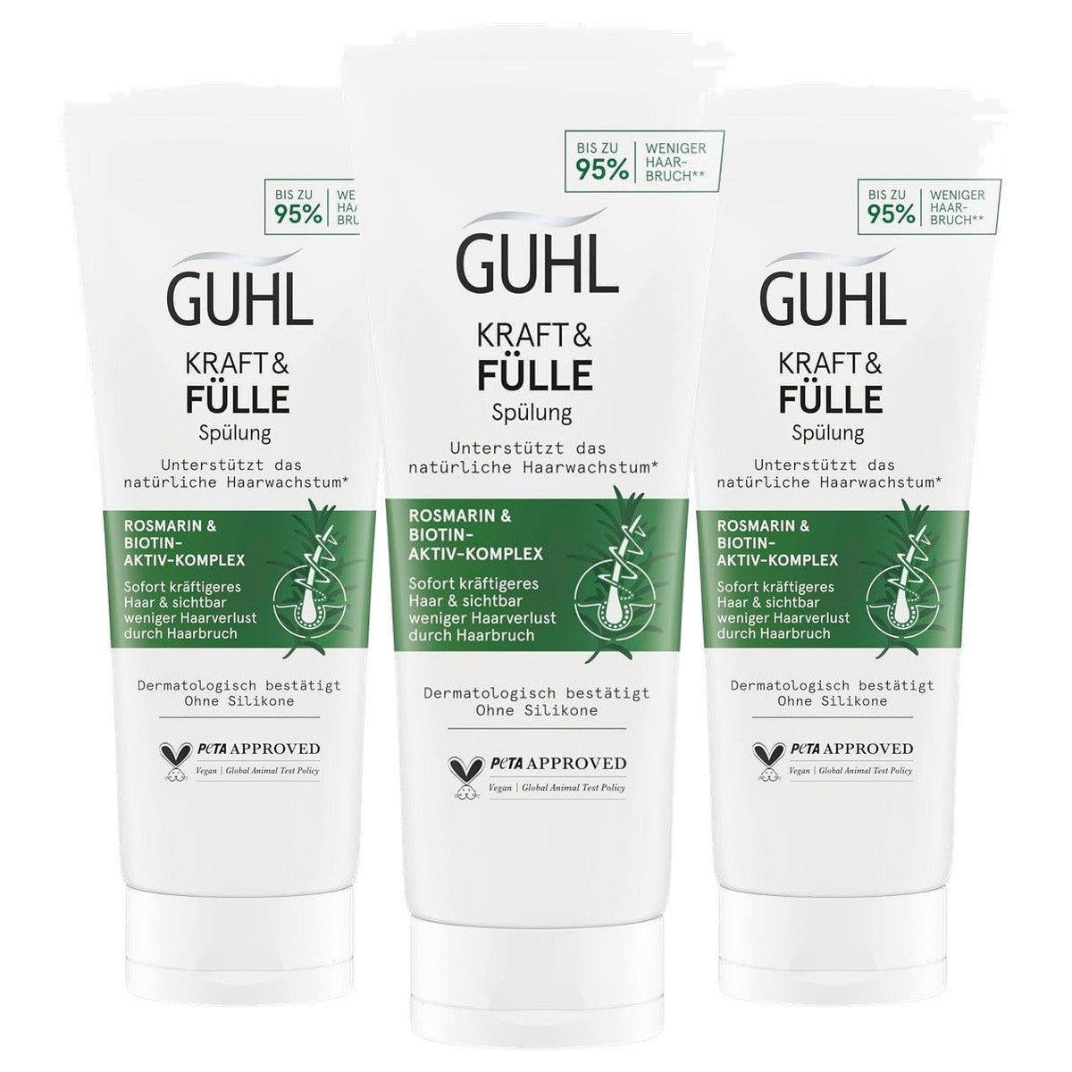 Guhl Kracht & Volle spoeling 3 x 200 ml - Voordeelverpakking
