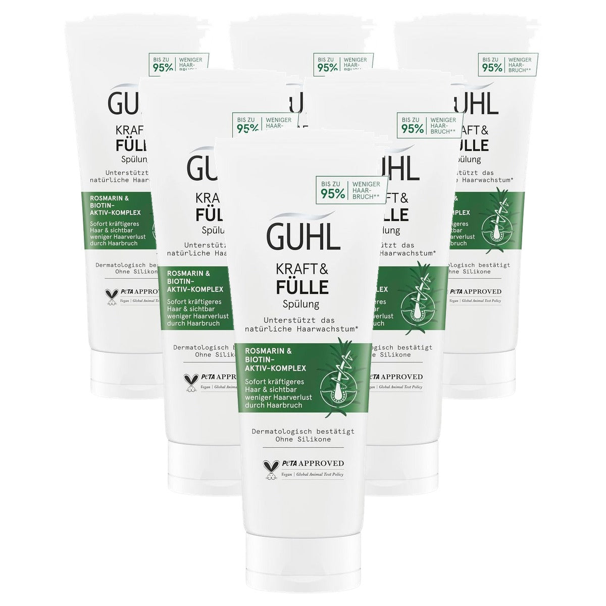 Guhl Kracht & Volle spoeling 6 x 200 ml - Voordeelverpakking