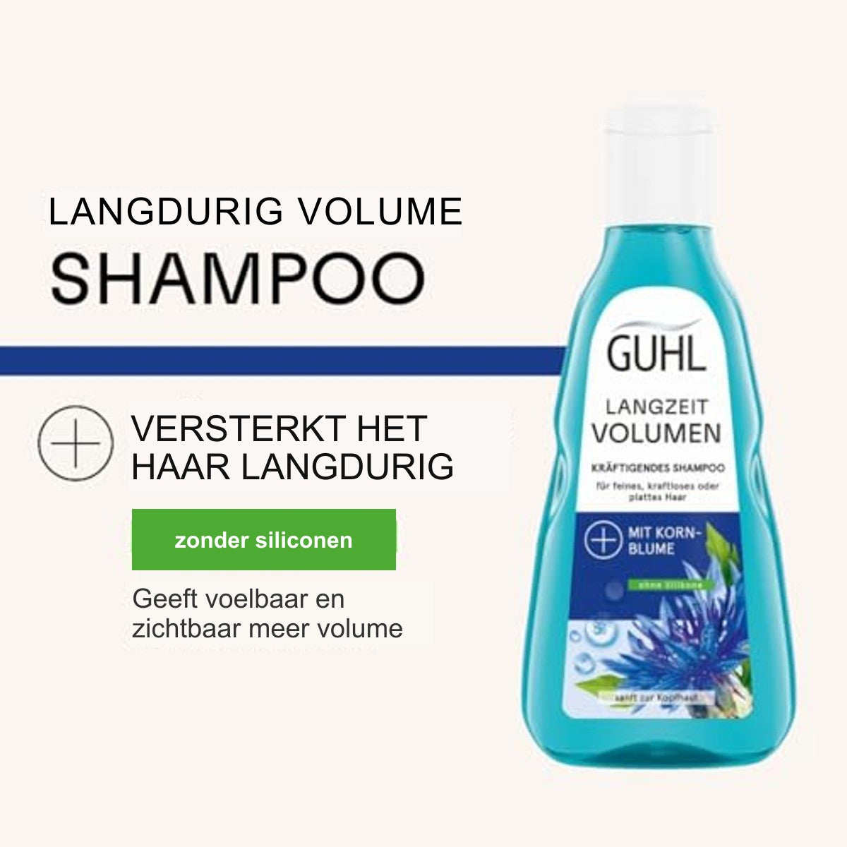 Guhl Langdurig Volume Shampoo 250 ml met Korenbloem en Plantaardig Collageen voor Fijn Haar
