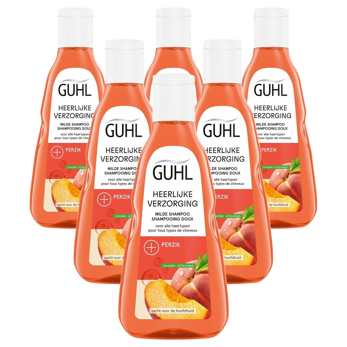 Guhl Peach Shampoo 6 x 250 ml - Voordeelverpakking