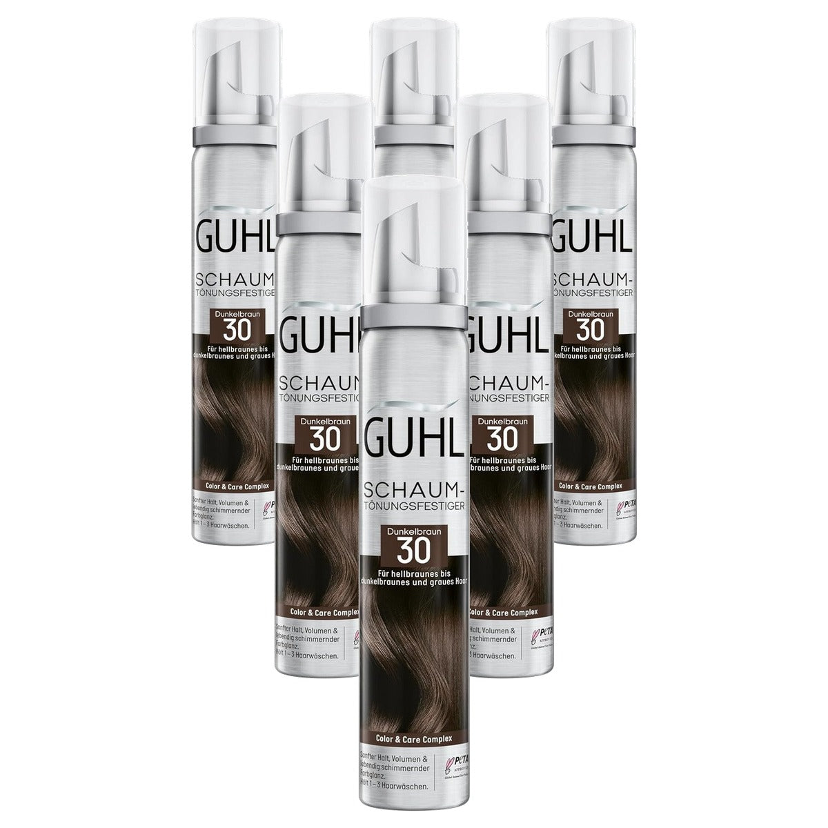 Guhl Verstevigde schuimtint kleur 30 donkerbruin 6 x 100 ml - Voordeelverpakking