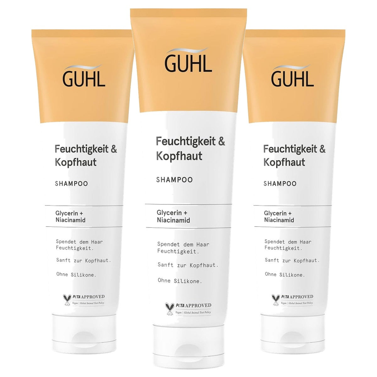 Guhl Vocht- en hoofdhuid shampoo 3 x 150 ml - Voordeelverpakking