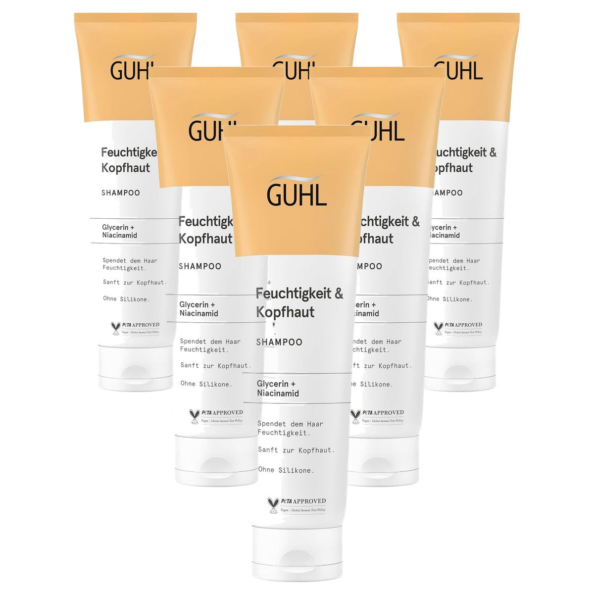 Guhl Vocht- en hoofdhuid shampoo 6 x 150 ml - Voordeelverpakking