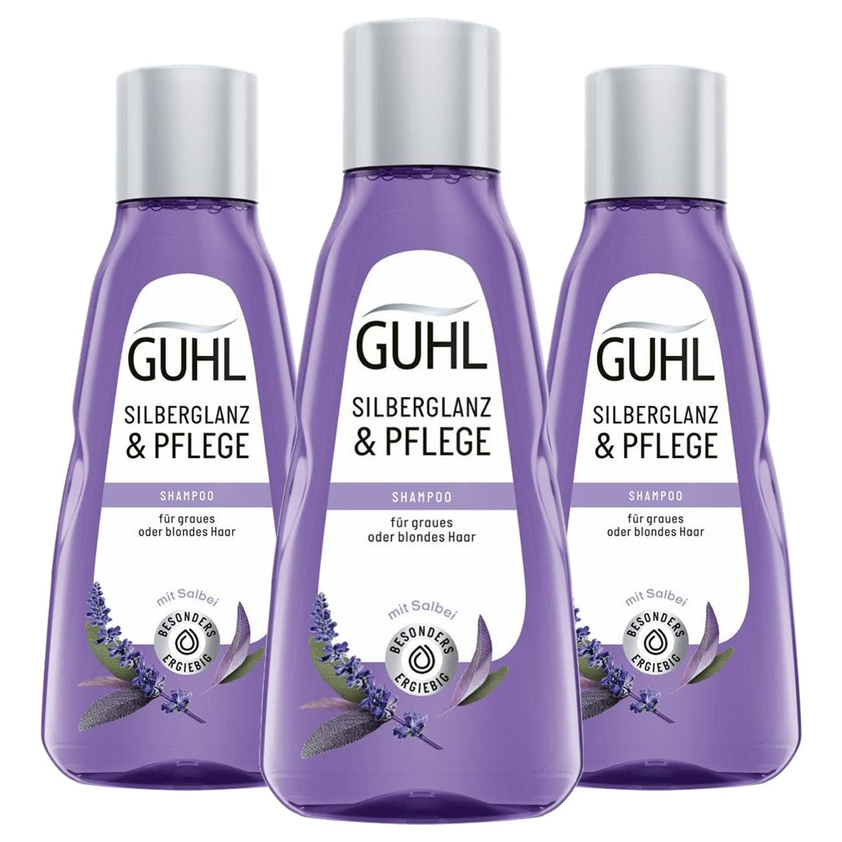 Guhl Zilverglans en verzorgende shampoo 3 x 50 ml - Voordeelverpakking