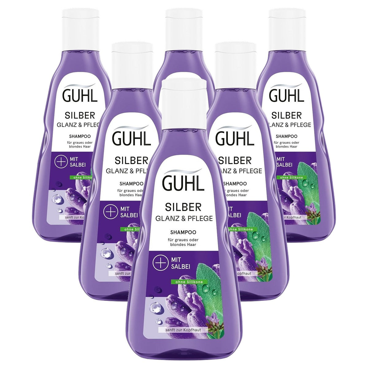 Guhl Zilverglans & Verzorging shampoo 6 x 250 ml - Voordeelverpakking