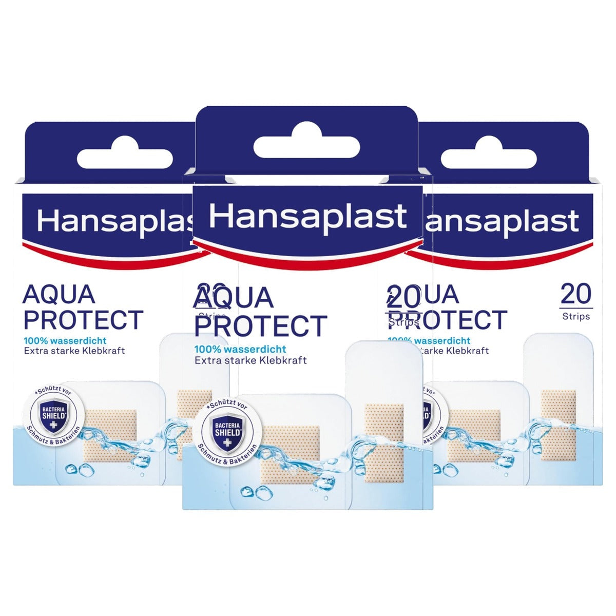 Hansaplast Aqua Protect waterdichte wondpleisters 20 strips - 3-pack
