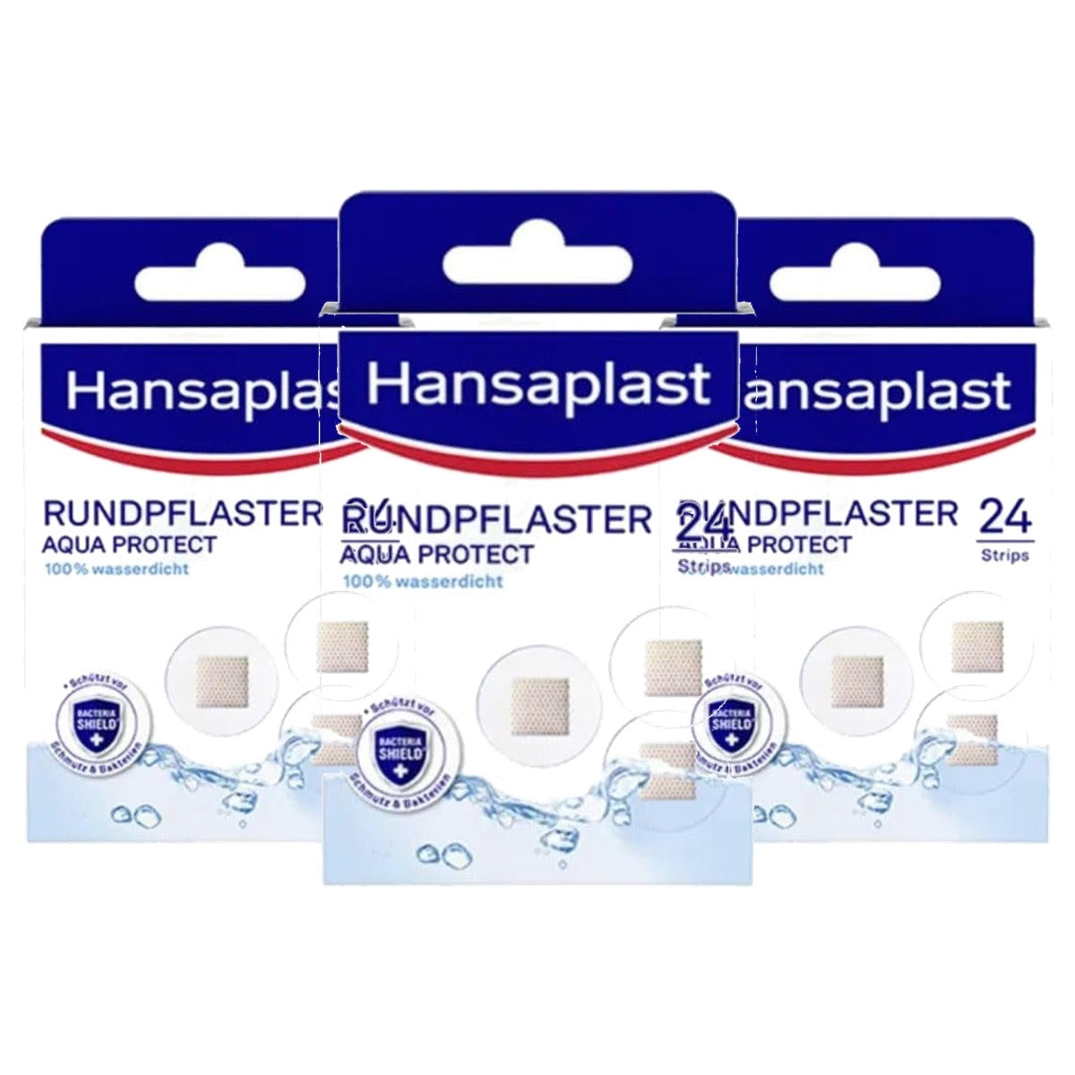 Hansaplast Aqua Protect ronde pleisters 3 x 24 stuks - Voordeelverpakking