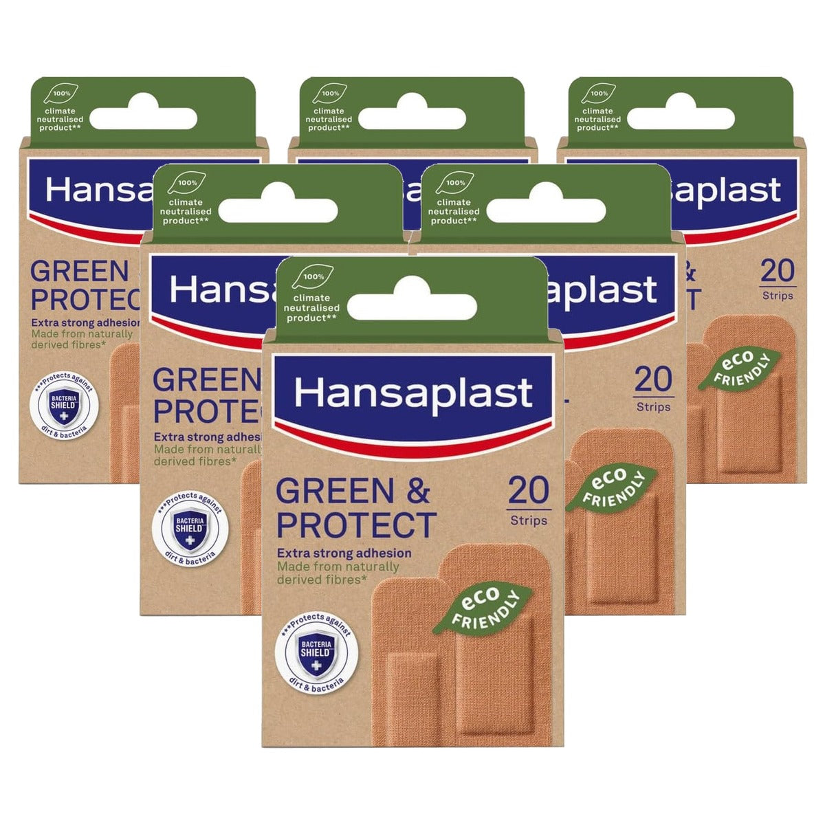 Hansaplast Green & Protect 6 x 20 stuks - Voordeelverpakking
