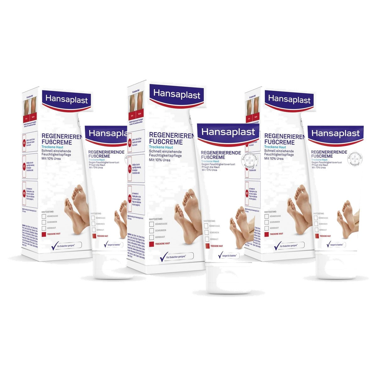 Hansaplast Regenererende voetcrème 3 x 100 ml - Voordeelverpakking