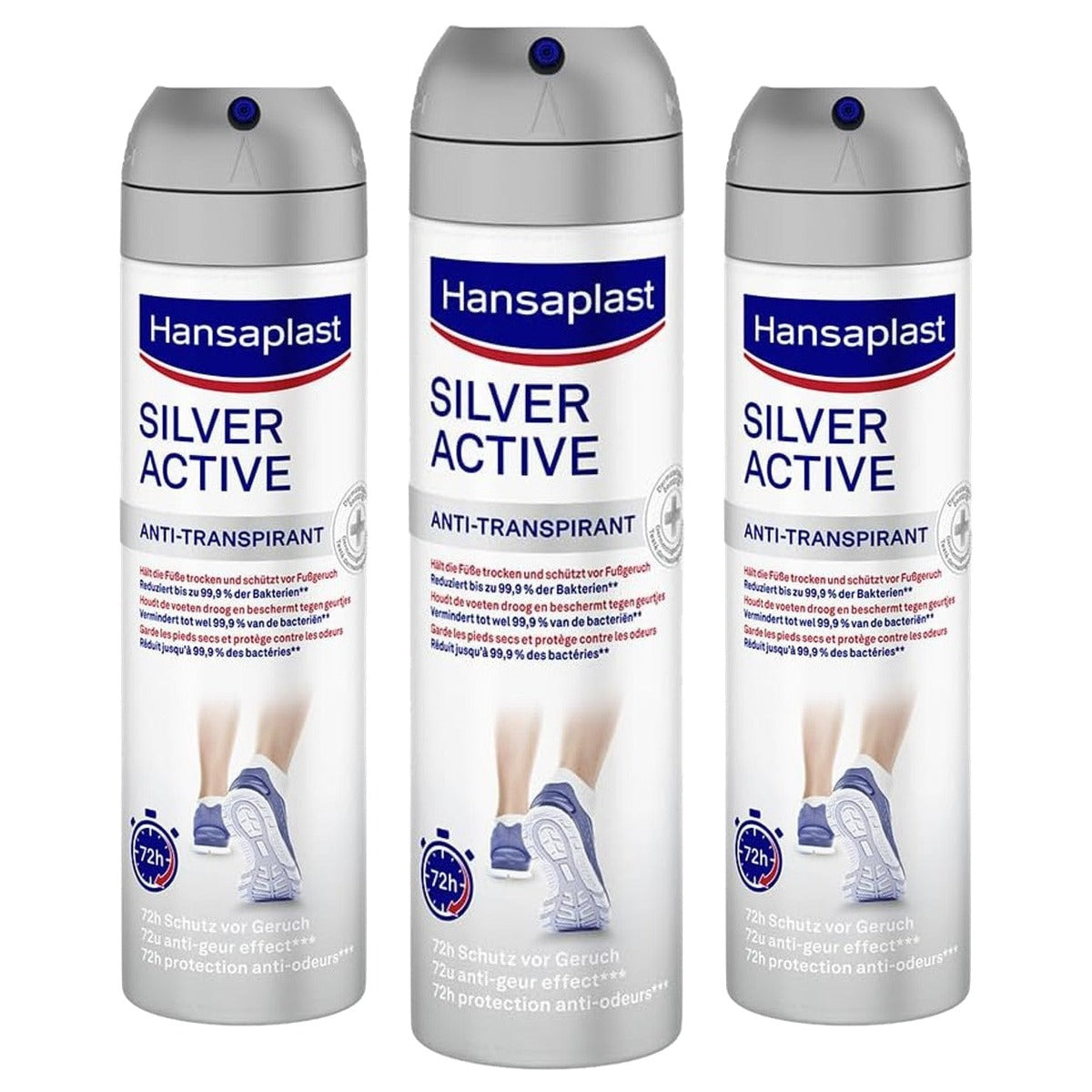 Hansaplast Silver Active Voetspray 3 x 150 ml - Voordeelverpakking