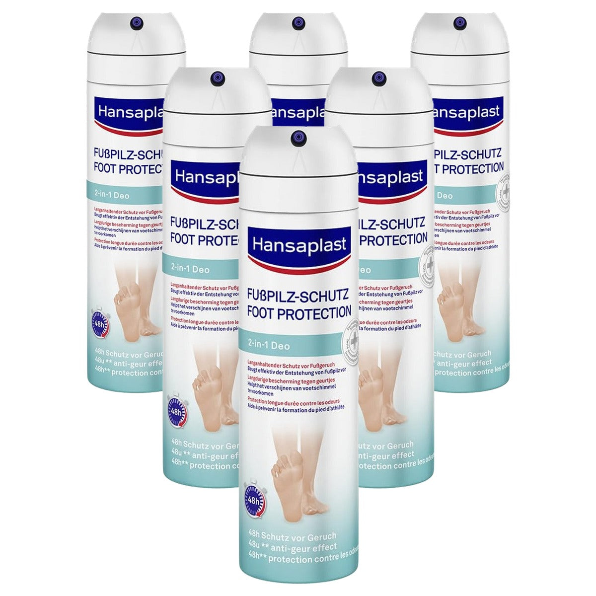Hansaplast Voetschimmelbescherming 2-in-1 Deodorant 6 x 150 ml - Voordeelverpakking