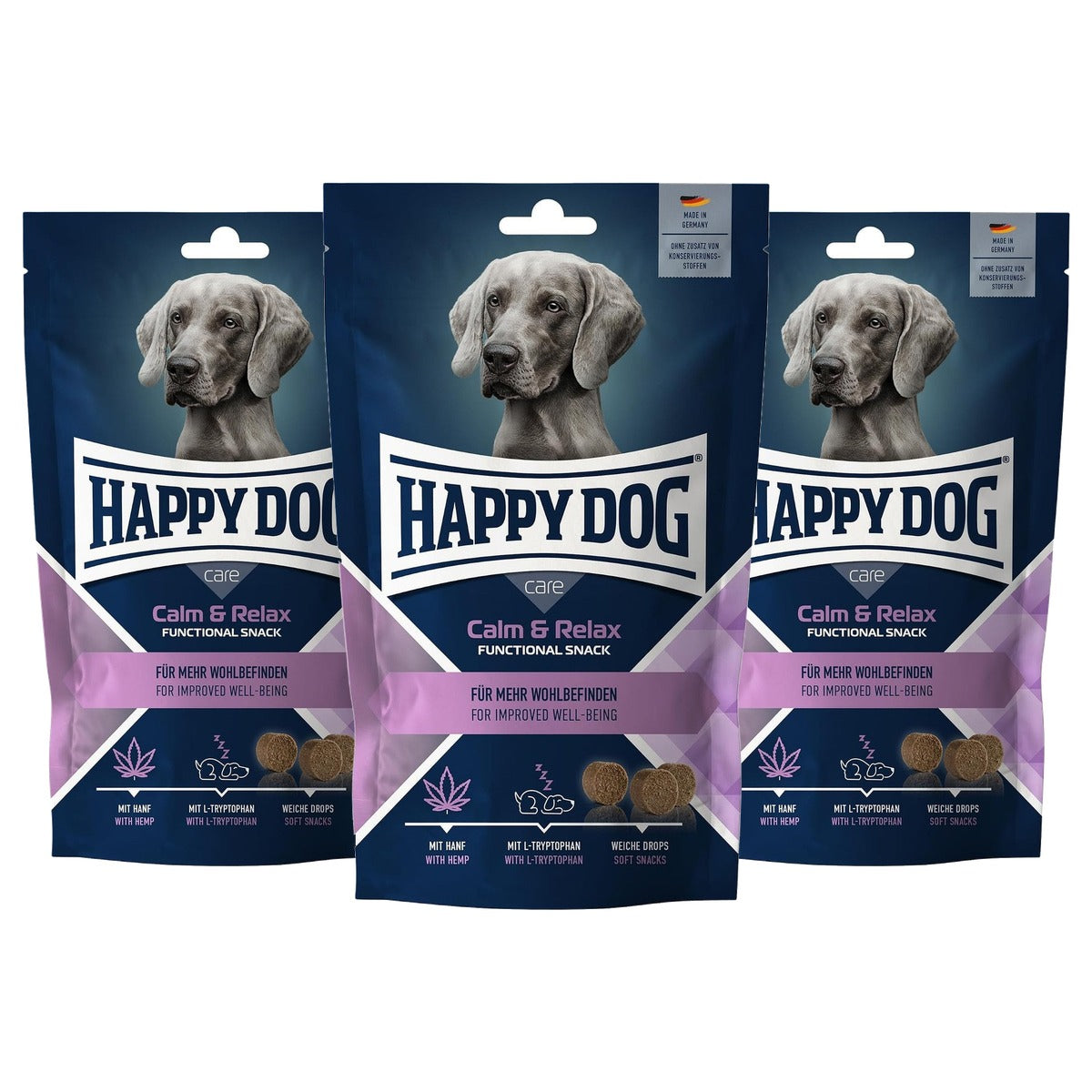 Happy Dog Care Snack Calm & Relax hondensnack 100g - 3-pack