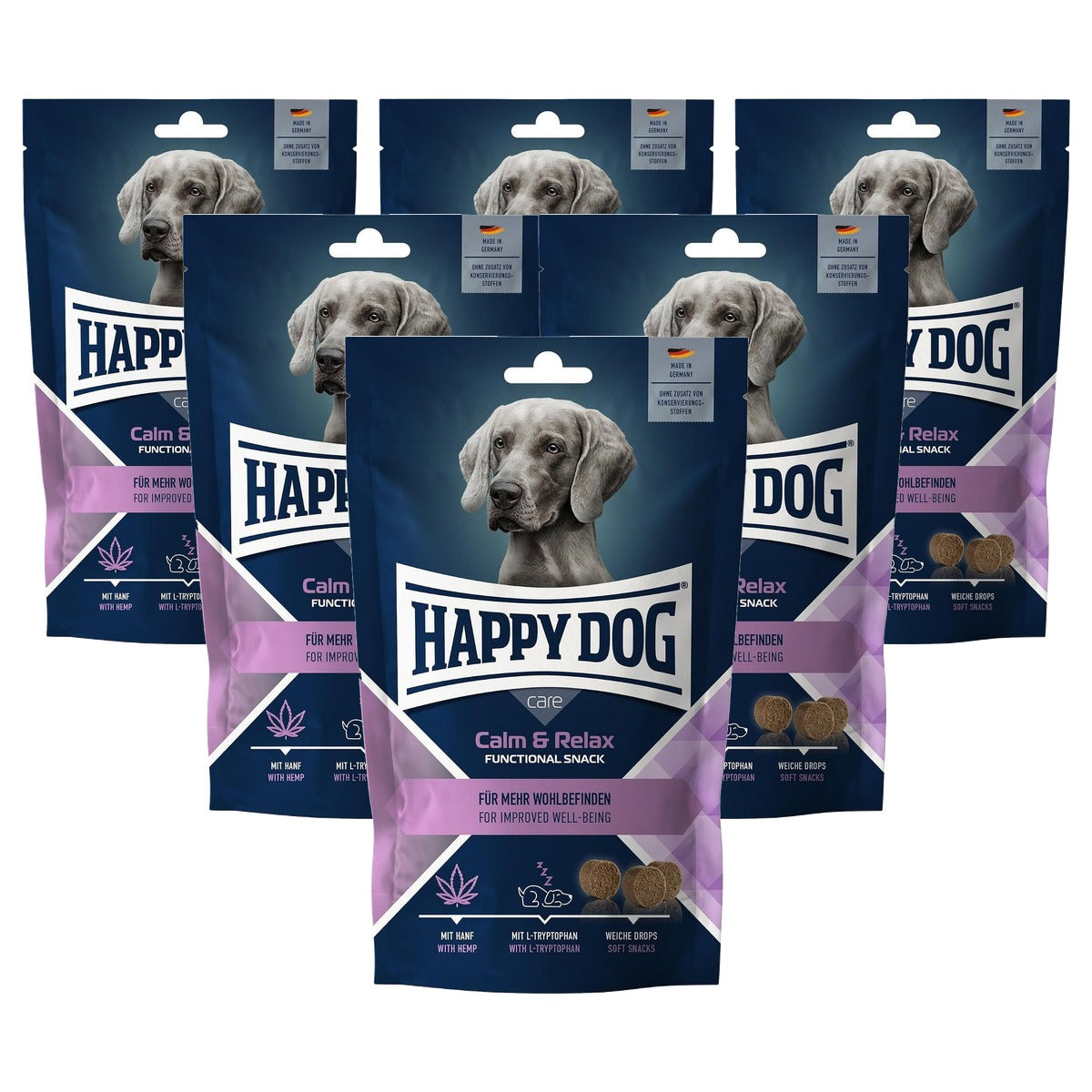 Happy Dog Care Snack Calm & Relax hondensnack 100g - 6-pack