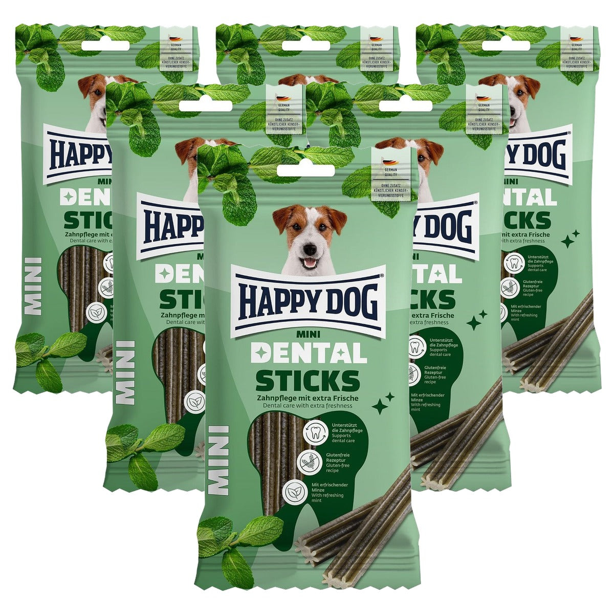 Happy Dog Dental Sticks Mini hondensnack munt 4 stuks, 100 g - 6-pack