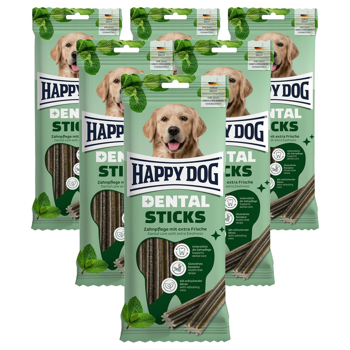 Happy Dog Dental Sticks hondensnack munt 2 stuks, 130 g - 6-pack