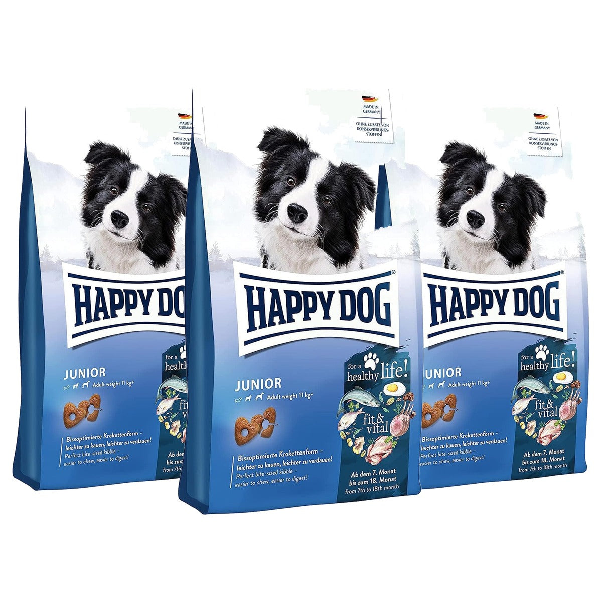 Happy Dog Supreme Fit & Vital Junior droogvoer hond 10 kg - 3-pack
