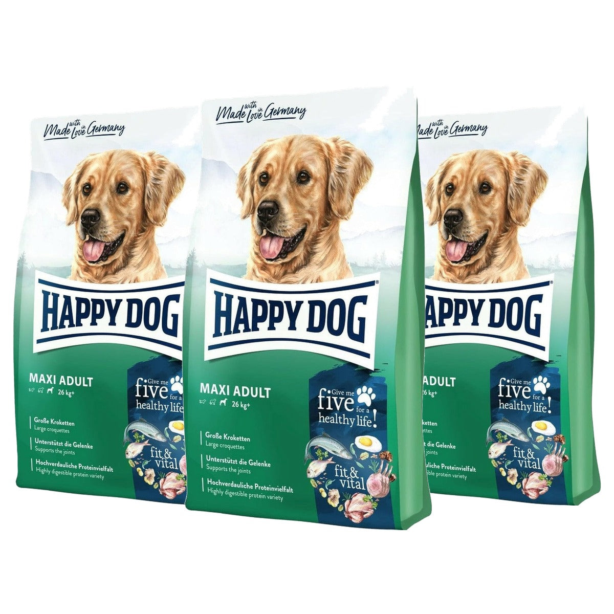 Happy Dog Supreme Fit & Vital Maxi Adult droogvoer hond 4 kg - 3-pack