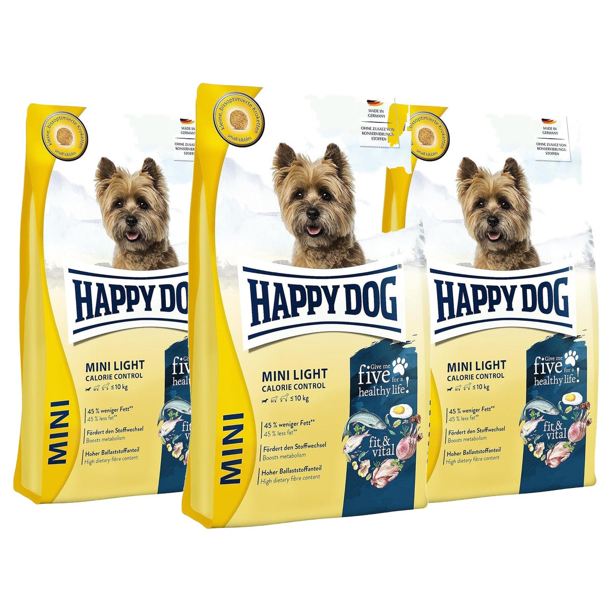 Happy Dog Fit & Vital Mini Light droogvoer hond 4 kg - 3-pack