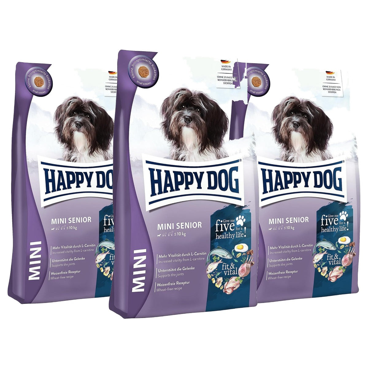 Happy Dog Fit & Vital Mini Senior droogvoer hond 800 g - 3-pack
