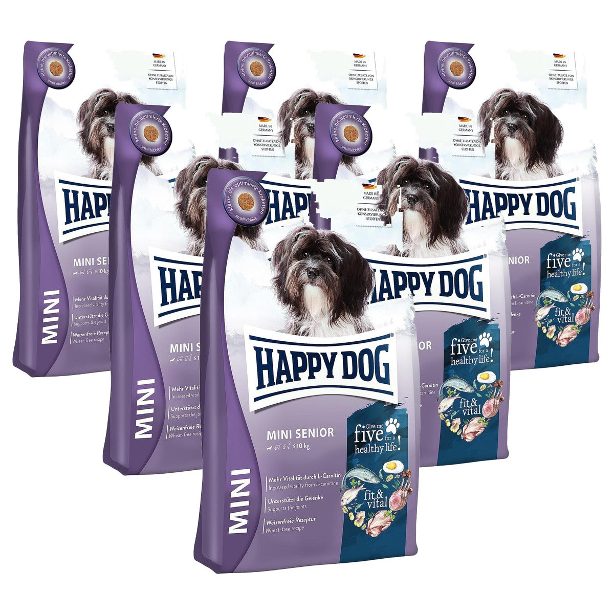 Happy Dog Fit & Vital Mini Senior droogvoer hond 800 g - 6-pack