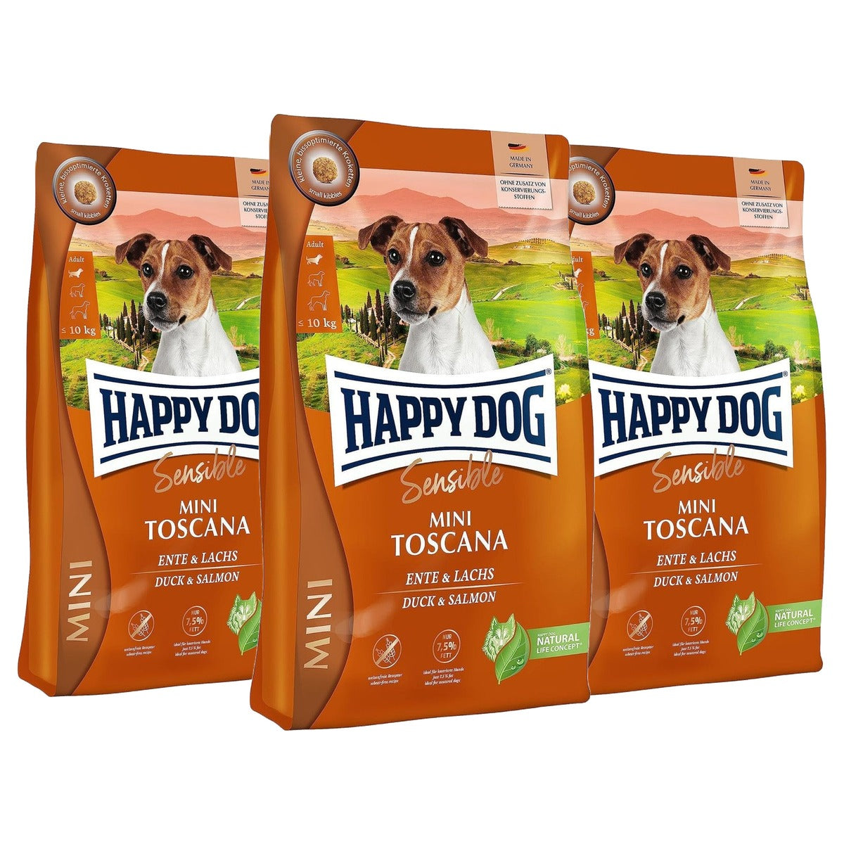 Happy Dog Gevoelige Mini Toscana droogvoer hond 800 g - 3-pack