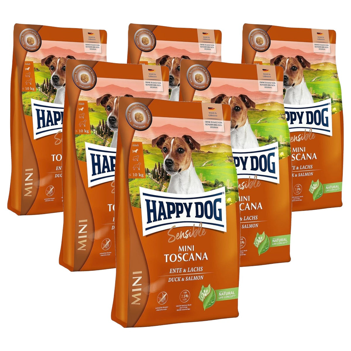 Happy Dog Gevoelige Mini Toscana droogvoer hond 800 g - 6-pack