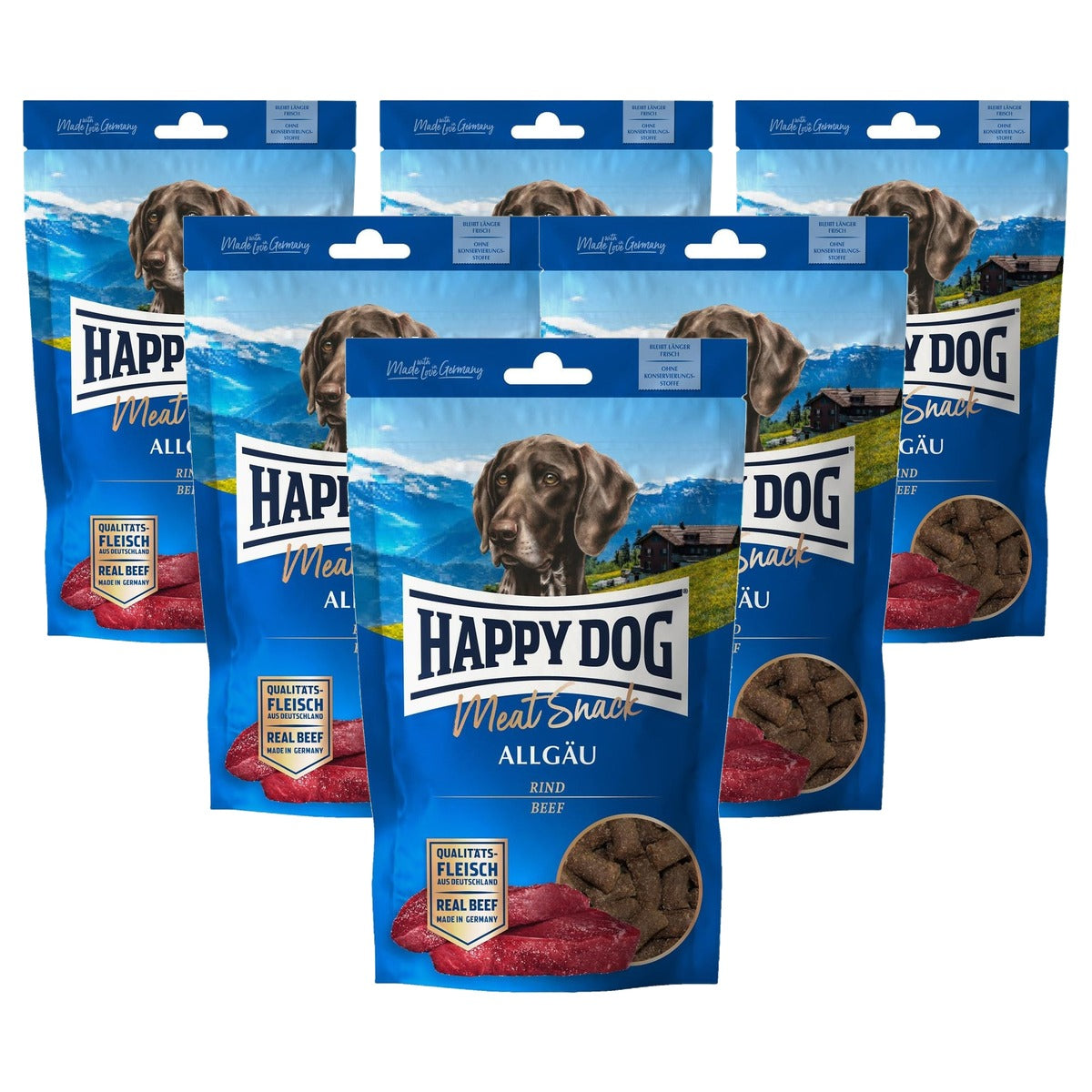Happy Dog Meat Snack Allgäu hondensnack rundvlees 75g - 6-pack