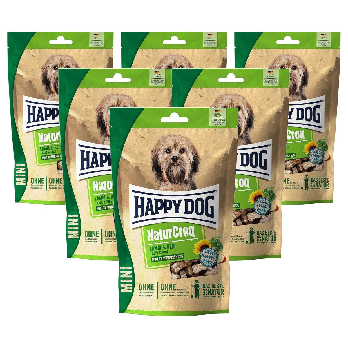 Happy Dog NaturCroq Mini Snack hondensnack lam en rijst 100g - 6-pack