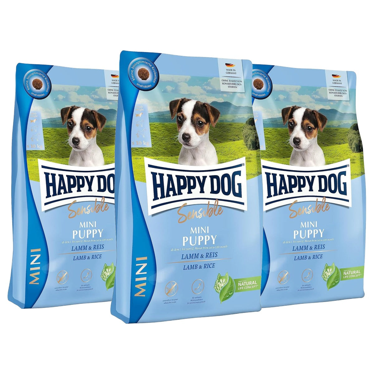 Happy Dog Sensible Mini Puppy droogvoer hond 800g - 3-pack
