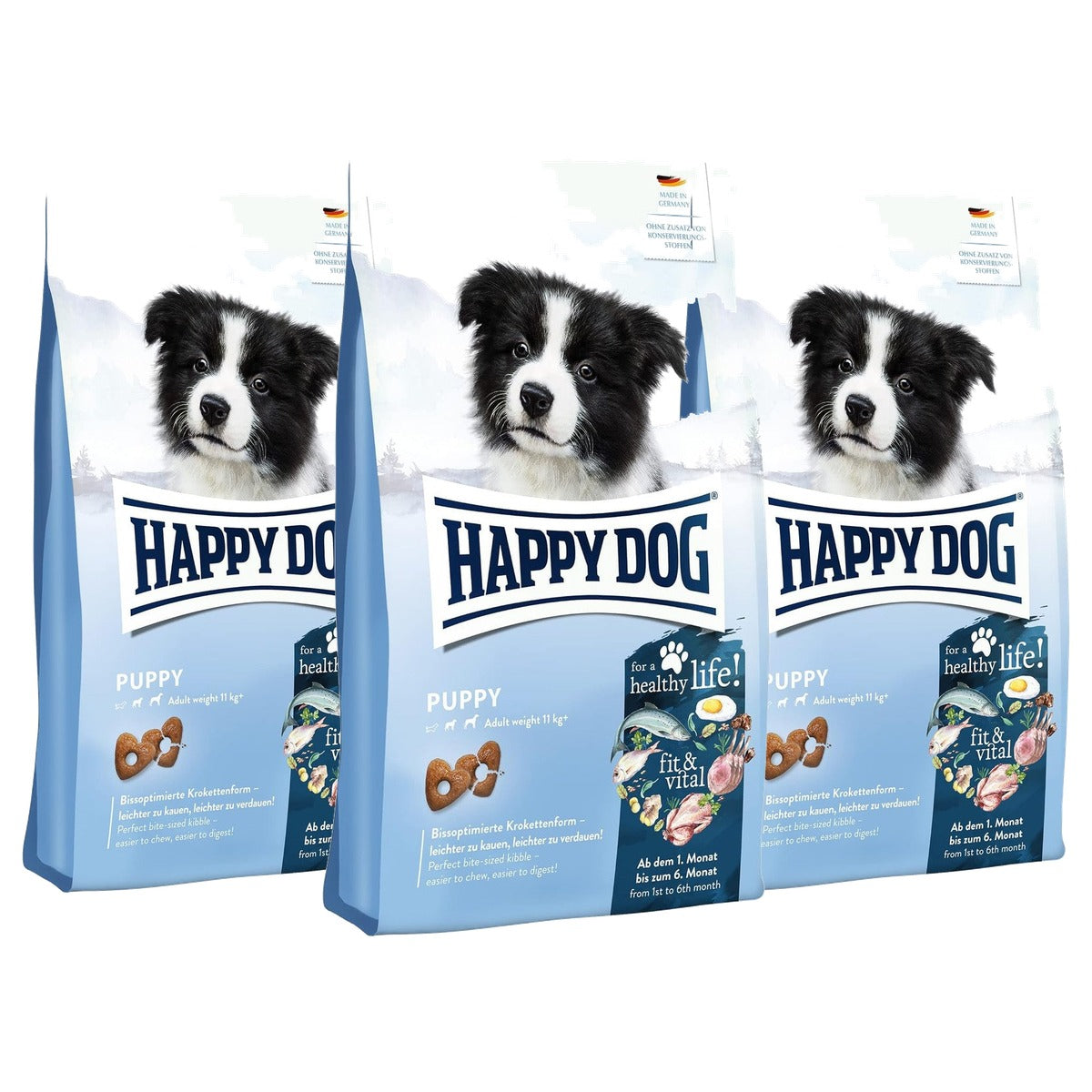 Happy Dog supreme fit & vital puppy droogvoer hond 1kg - 3-pack
