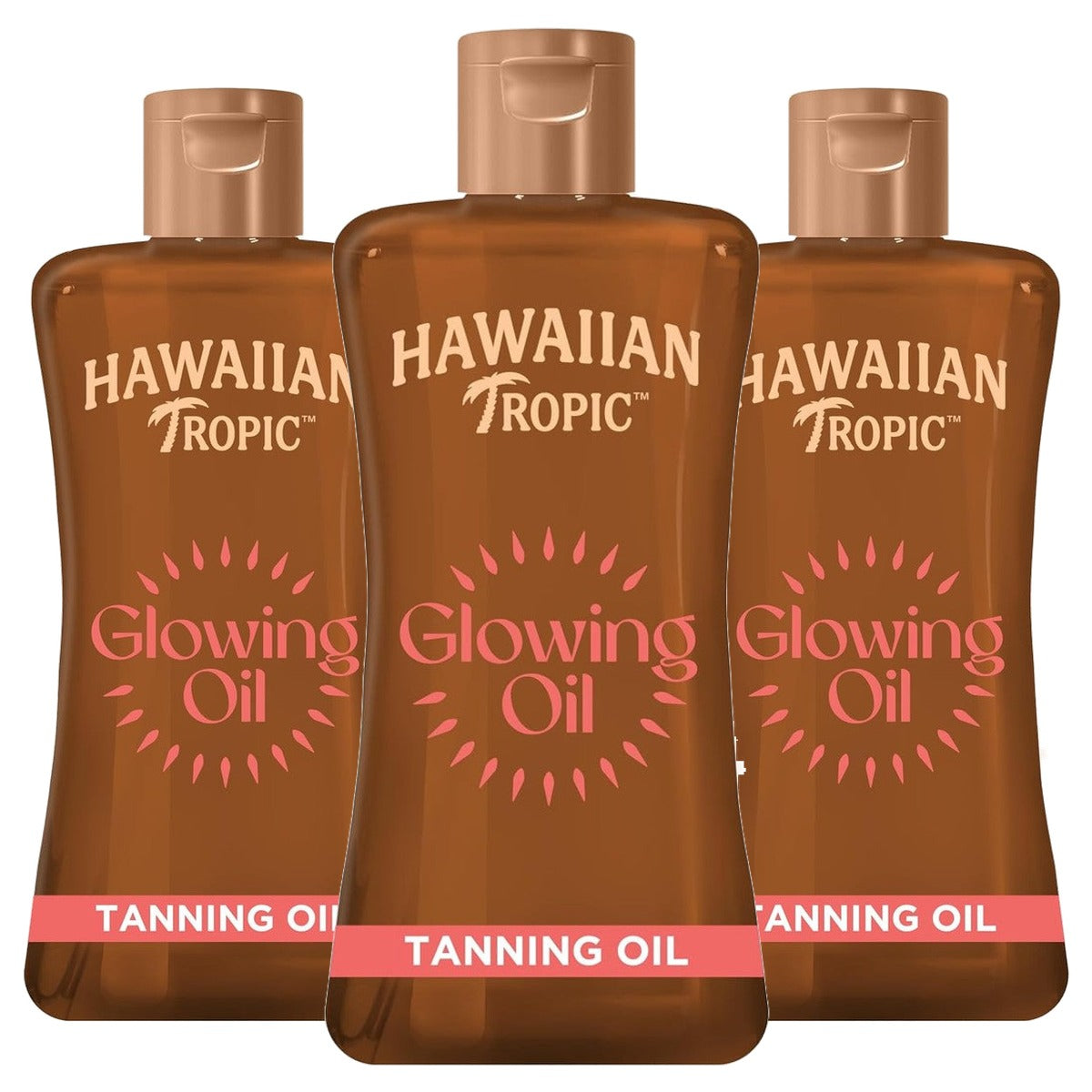HAWAIIAN Tropic Glowing Oil zonder LSF 3 x 200 ml - Voordeelverpakking
