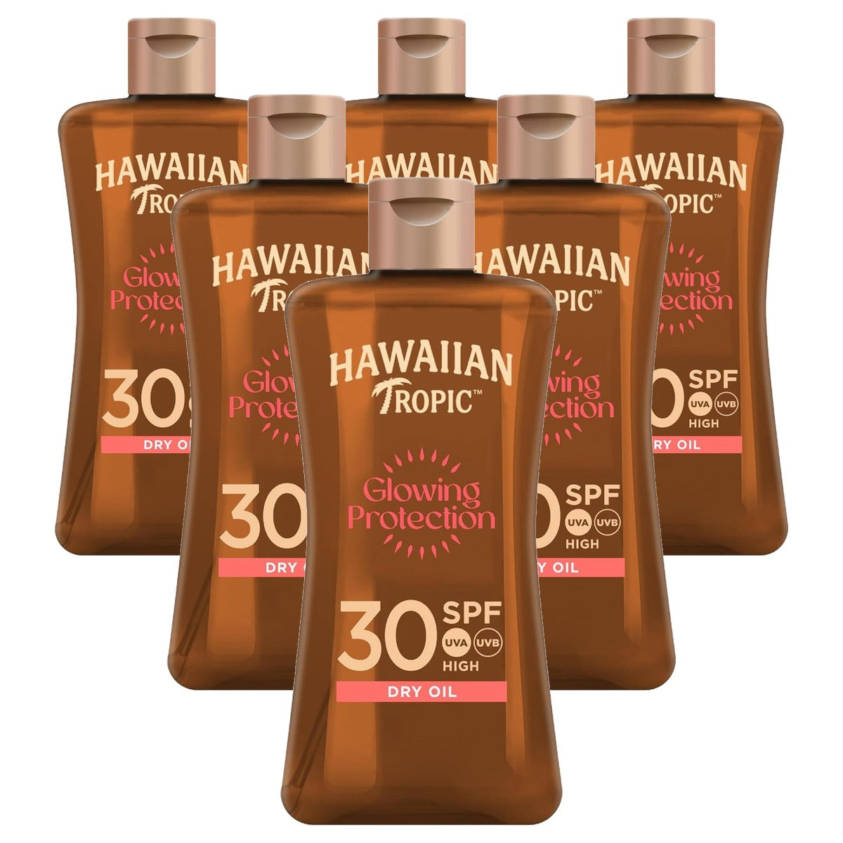 HAWAIIAN Tropic Glowing Protection Olie SPF 30 6 x 100 ml - Voordeelverpakking
