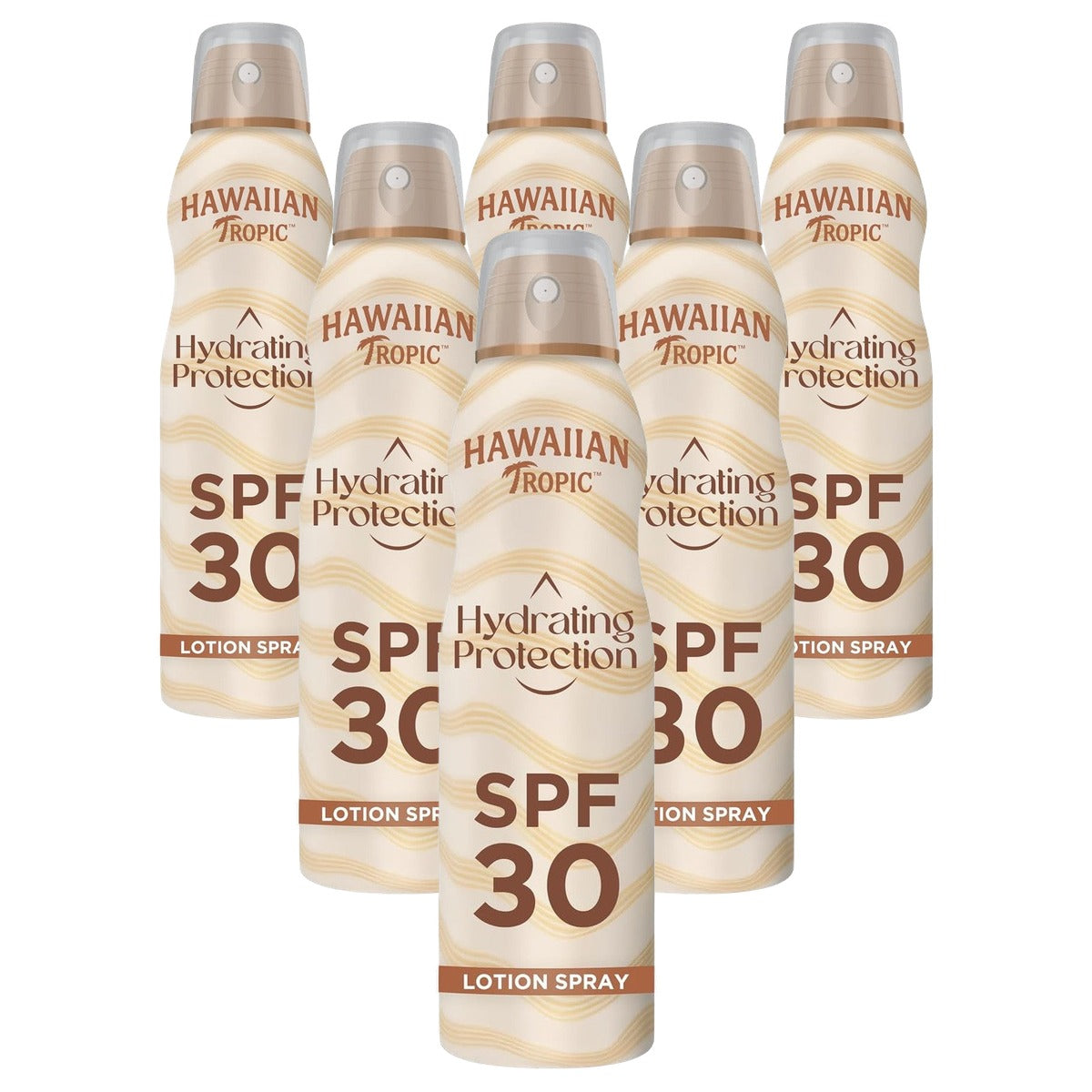 HAWAIIAN Tropic Hydrating Protection SPF 30 Spray 6 x 177 ml - Voordeelverpakking