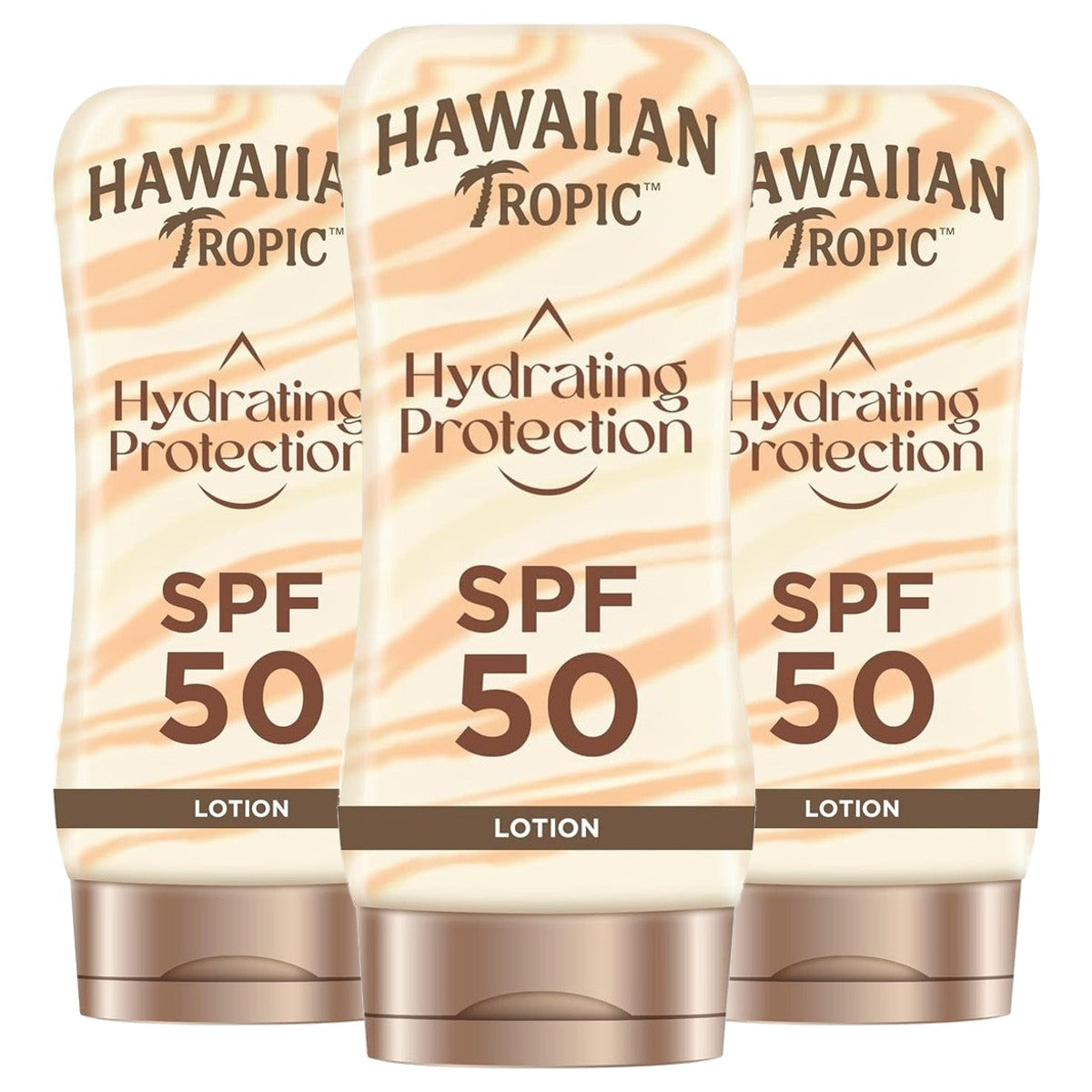 HAWAIIAN Tropic Hydrating Protection SPF 50 Zonnebrandlotion 3 x 180 ml - Voordeelverpakking