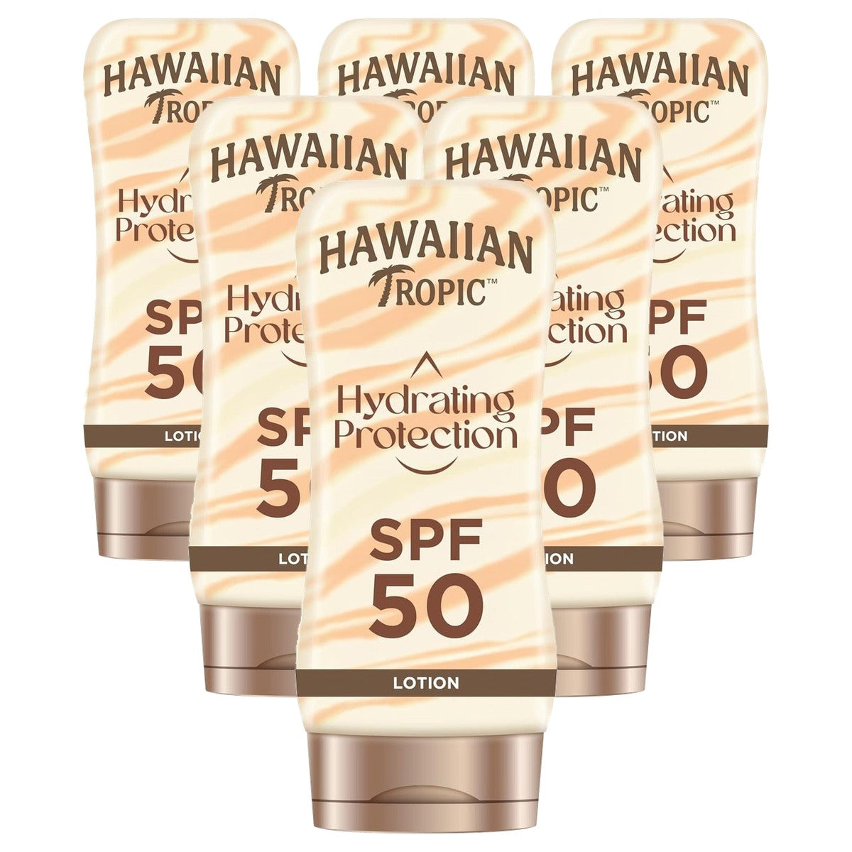 HAWAIIAN Tropic Hydrating Protection SPF 50 Zonnebrandlotion 6 x 180 ml - Voordeelverpakking