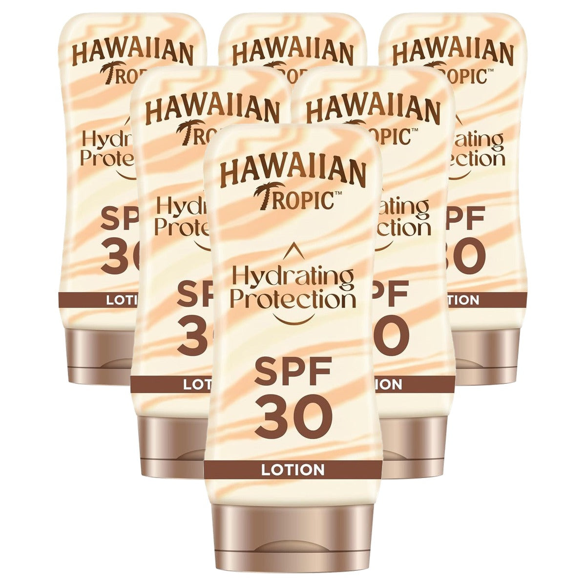 Hawaiian Tropic Hydrating Protection SPF30 6 x 180 ml - Voordeelverpakking