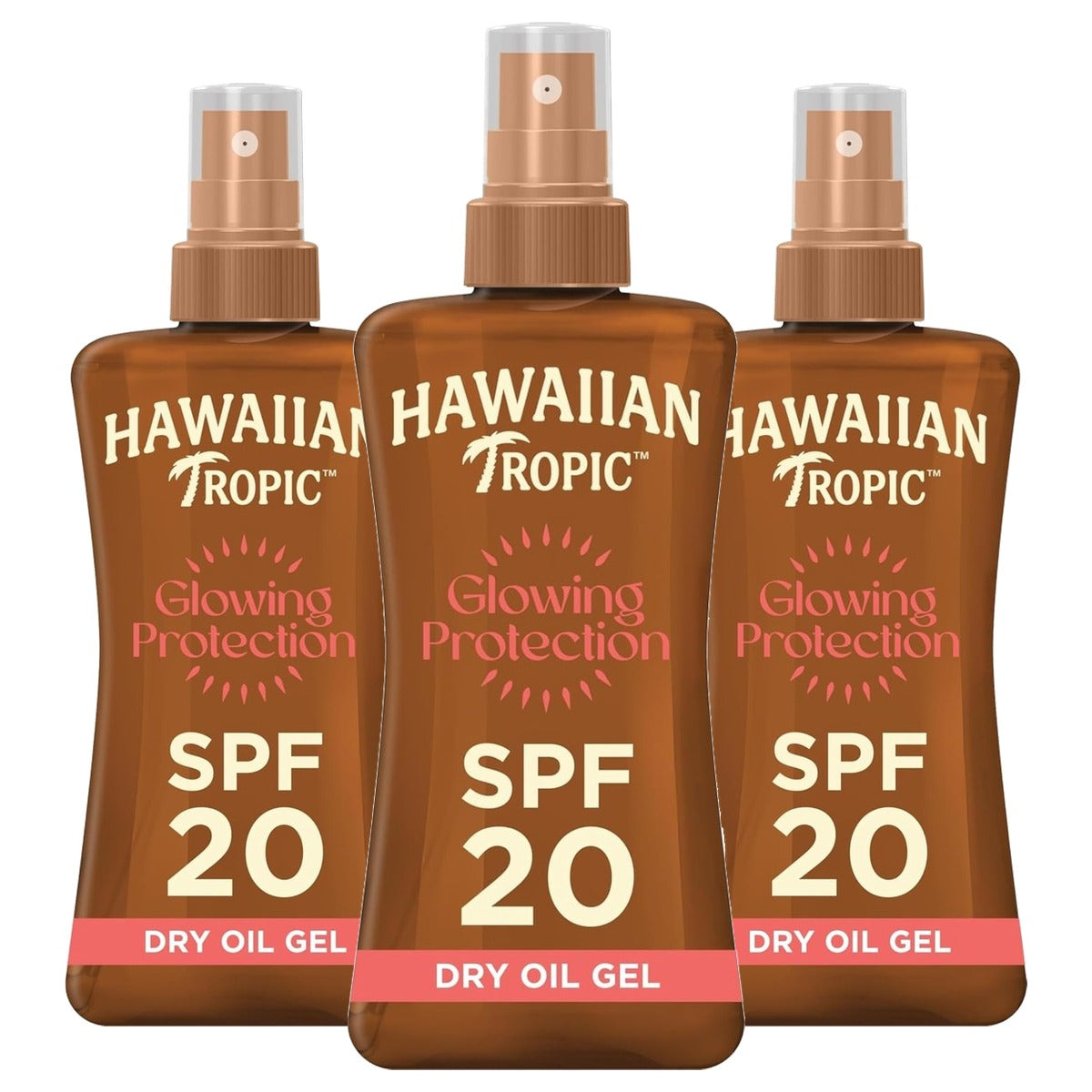 HAWAIIAN Tropic Protective Dry Spray Oil SPF 20, 3 x 200 ml - Voordeelverpakking