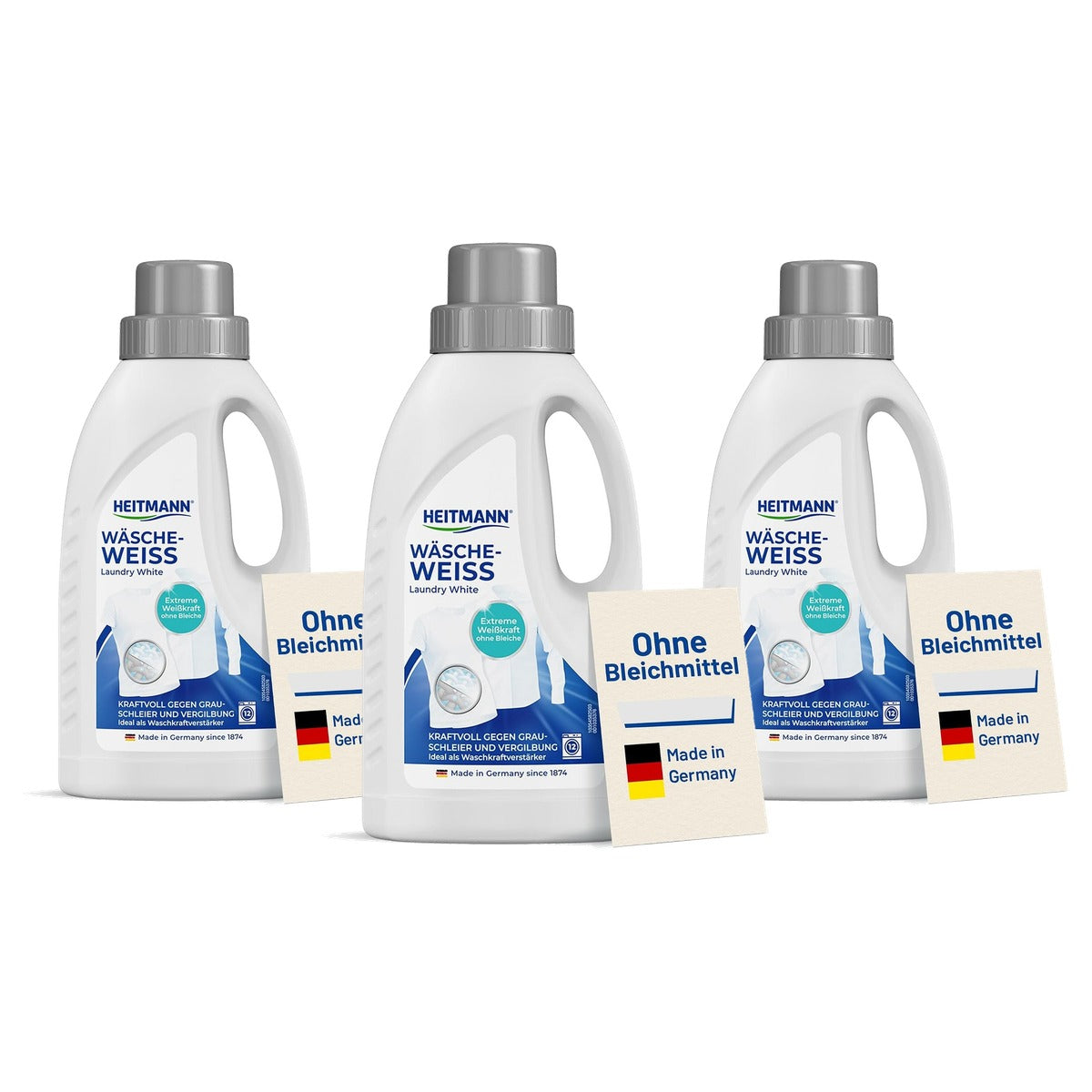 HEITMANN Waswit Vloeibare Witte Kracht 3 x 500 ml - Voordeelverpakking