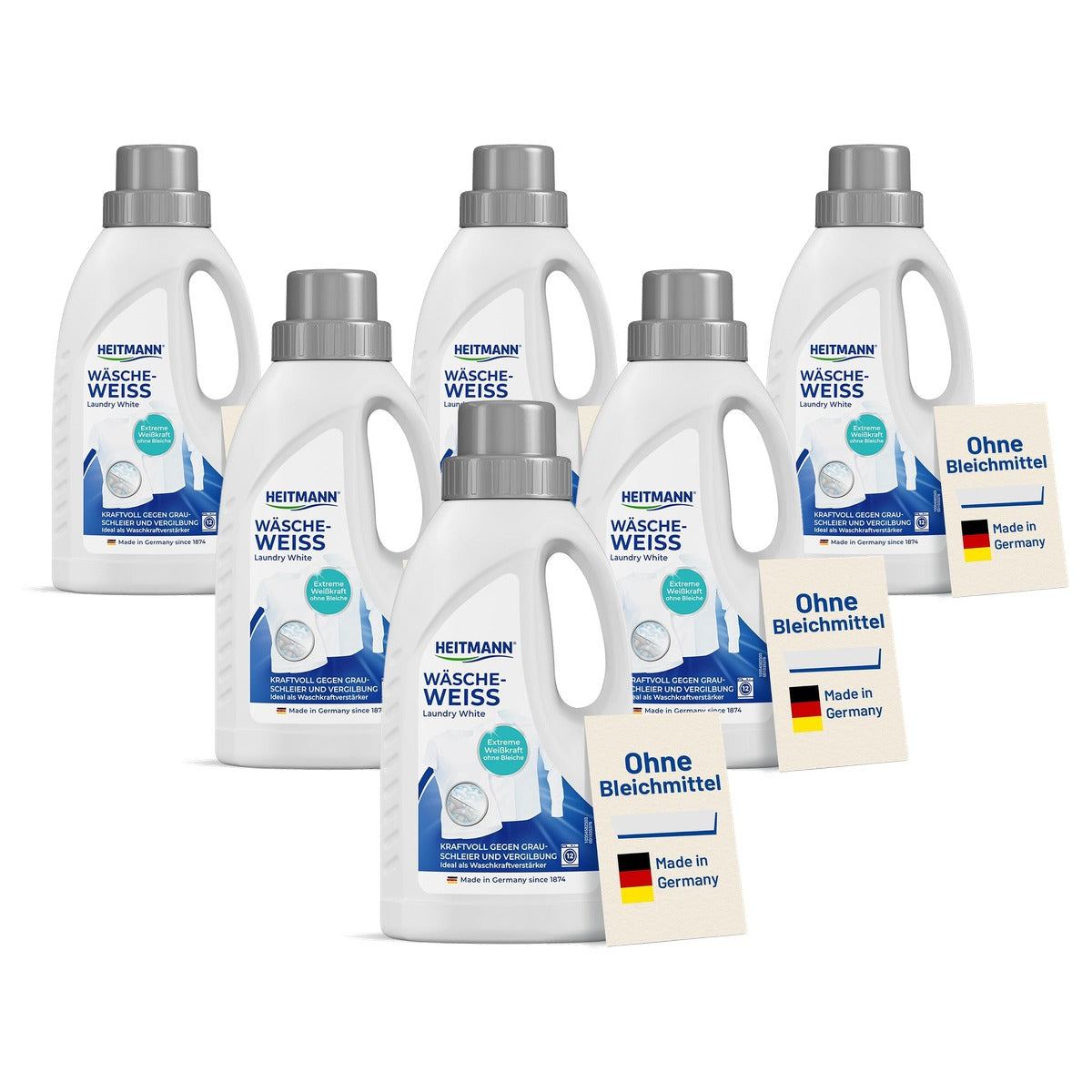 HEITMANN Waswit Vloeibaar 6 x 500 ml - Voordeelverpakking