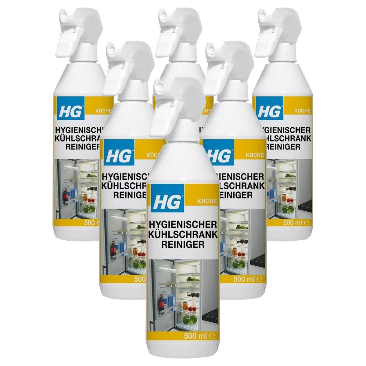 HG Hygiënische koelkastreiniger 6 x 500 ml - Voordeelverpakking