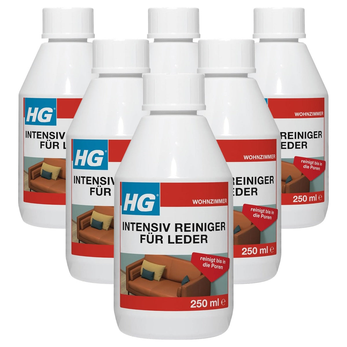 HG Intensieve reiniger voor leer 6 x 250 ml - Voordeelverpakking
